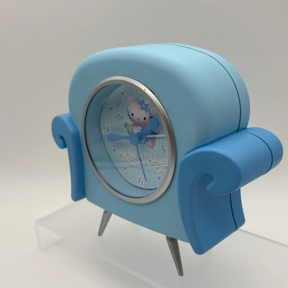 VTG Sanrio Hello Kitty Blue Angel 2001 Couch Collectible Mini Alarm Clock Rare